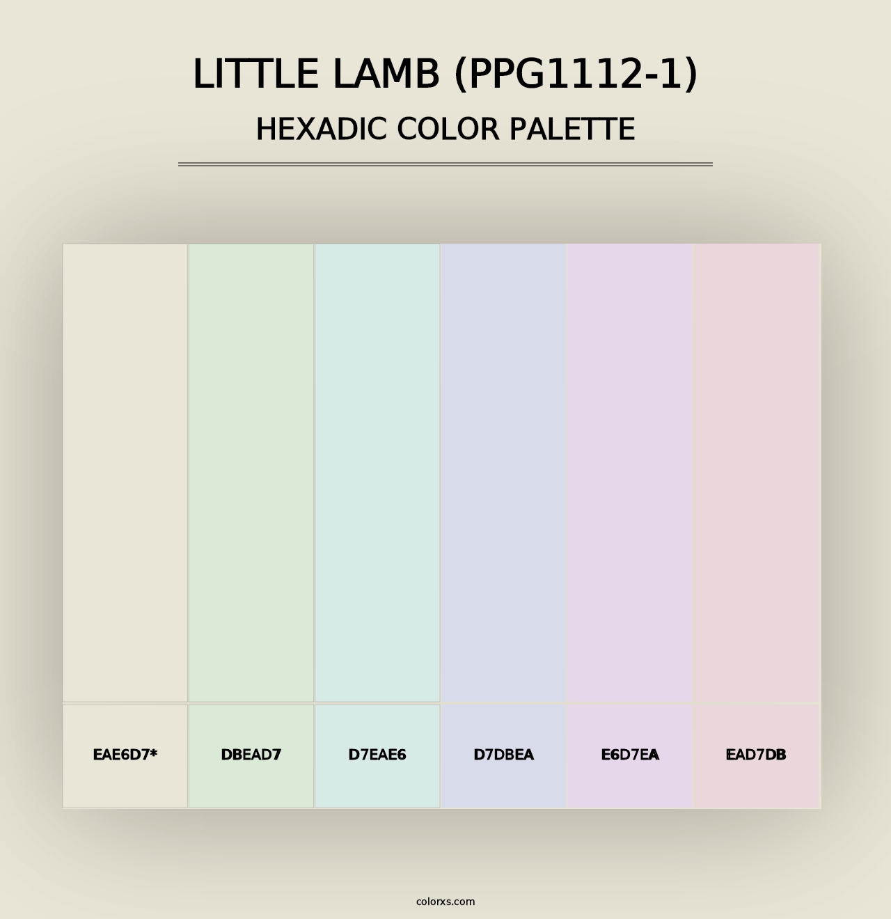 Little Lamb (PPG1112-1) - Hexadic Color Palette