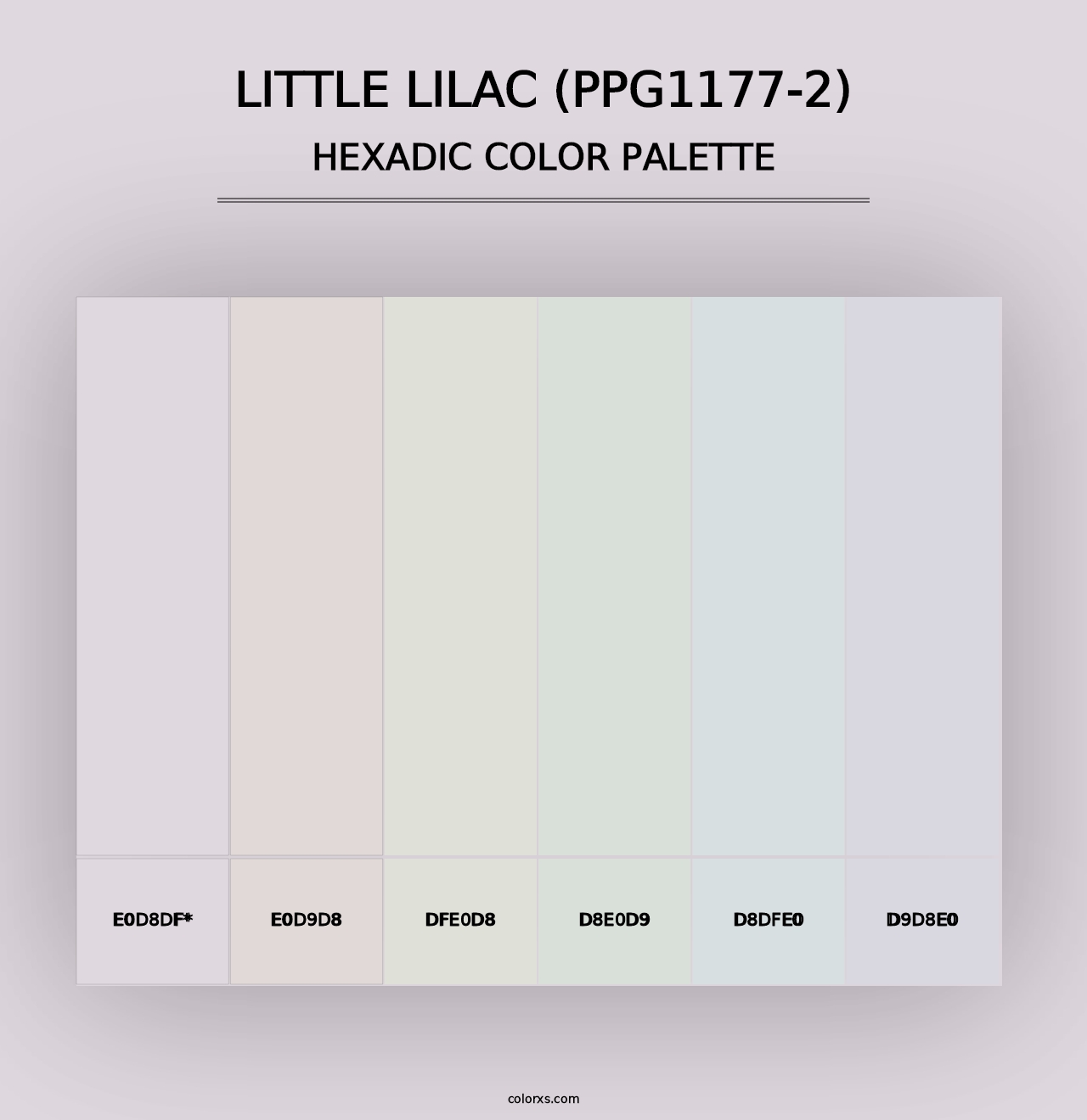 Little Lilac (PPG1177-2) - Hexadic Color Palette