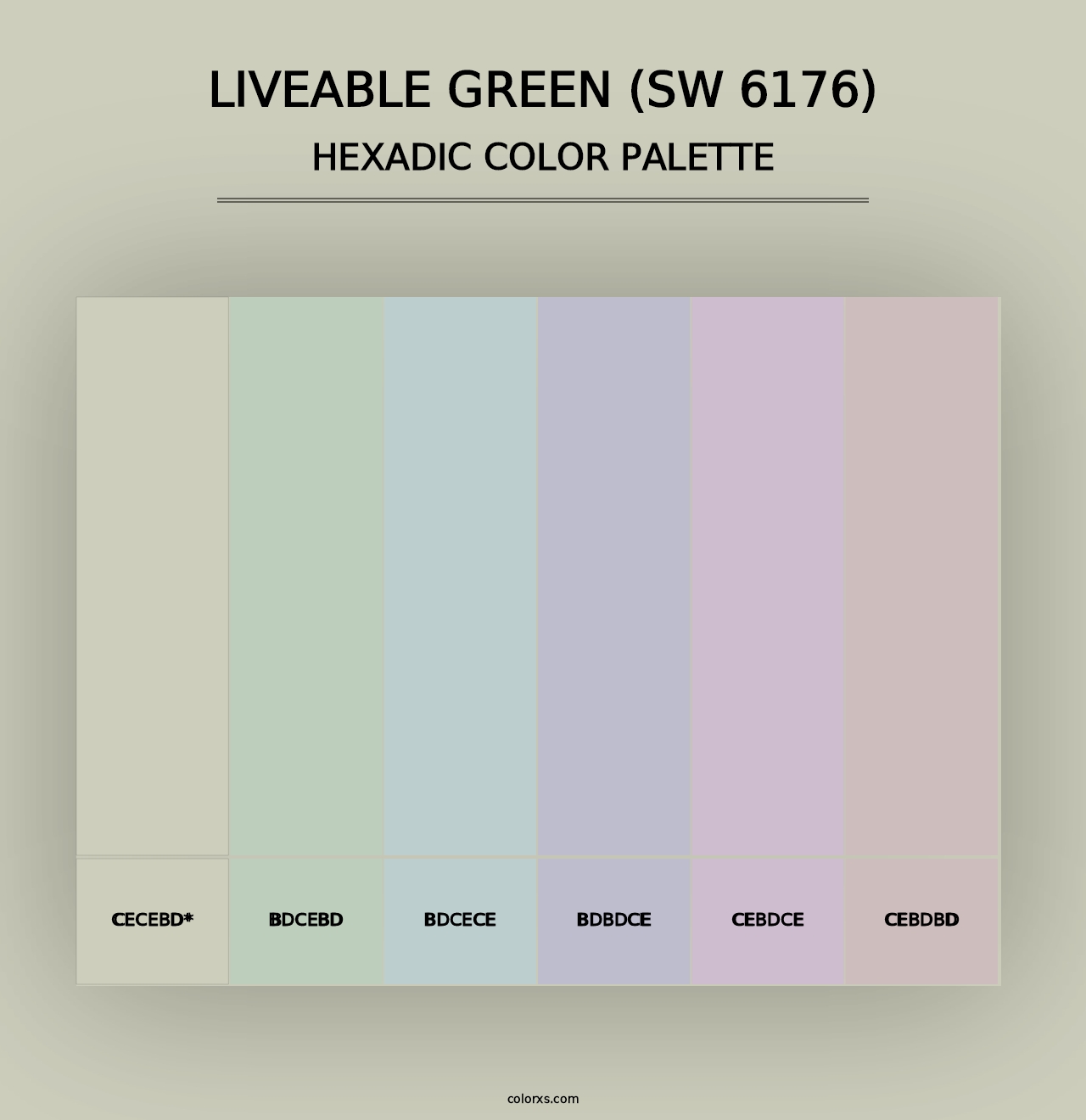 Liveable Green (SW 6176) - Hexadic Color Palette