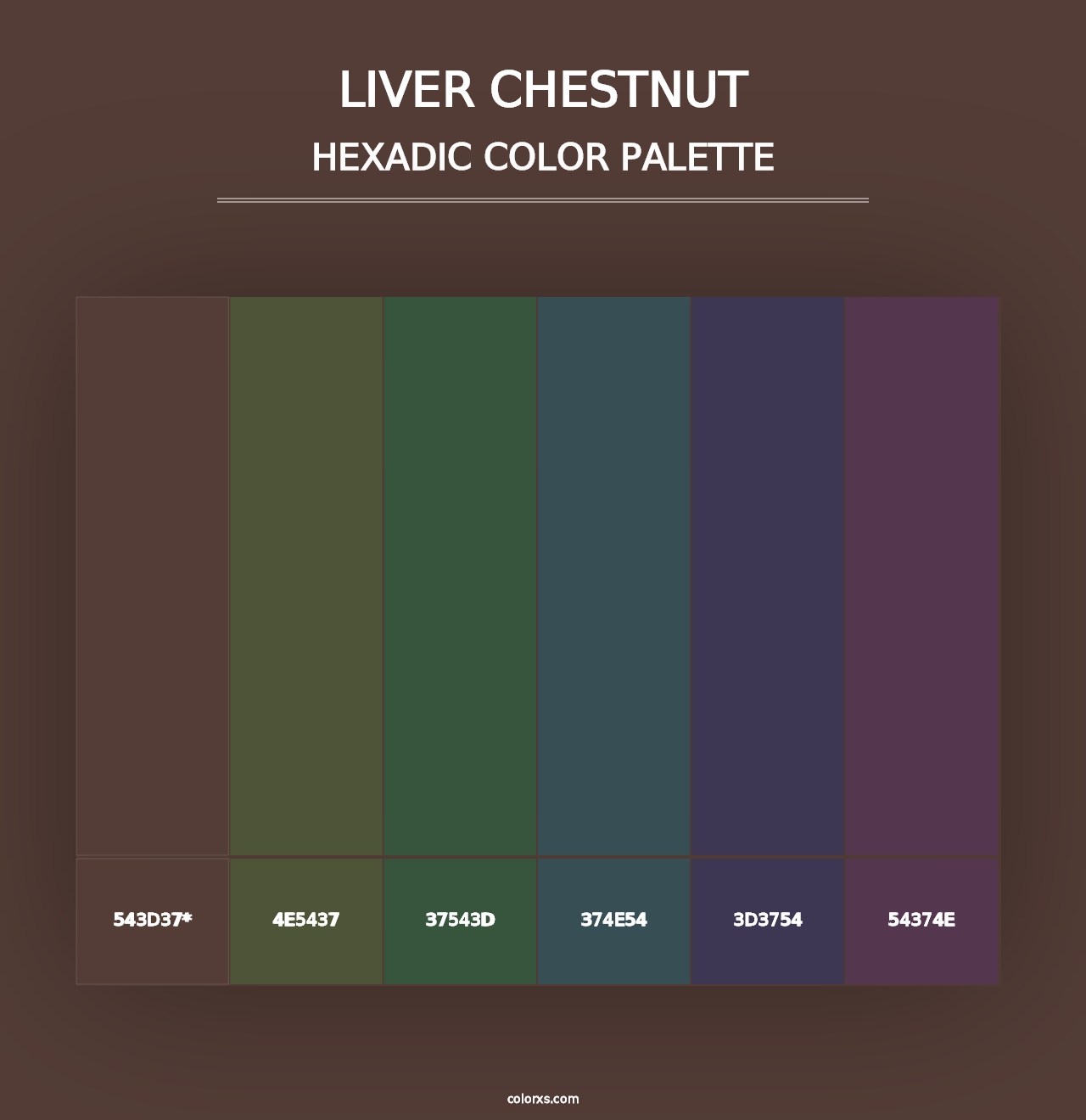 Liver Chestnut - Hexadic Color Palette