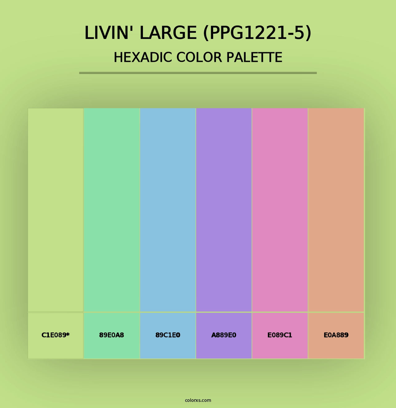 Livin' Large (PPG1221-5) - Hexadic Color Palette