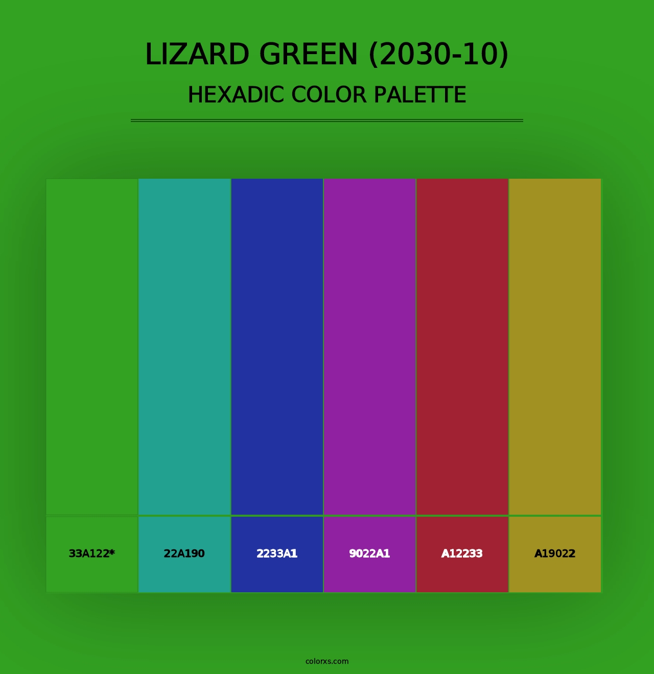 Lizard Green (2030-10) - Hexadic Color Palette