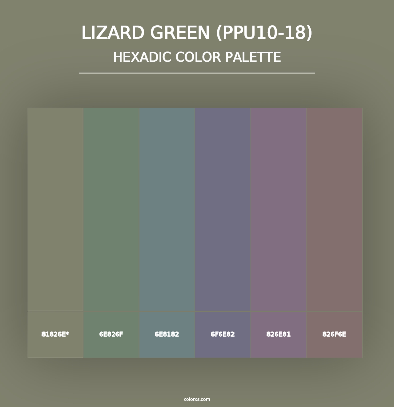 Lizard Green (PPU10-18) - Hexadic Color Palette