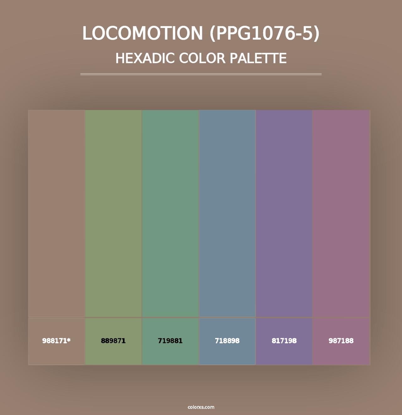 Locomotion (PPG1076-5) - Hexadic Color Palette