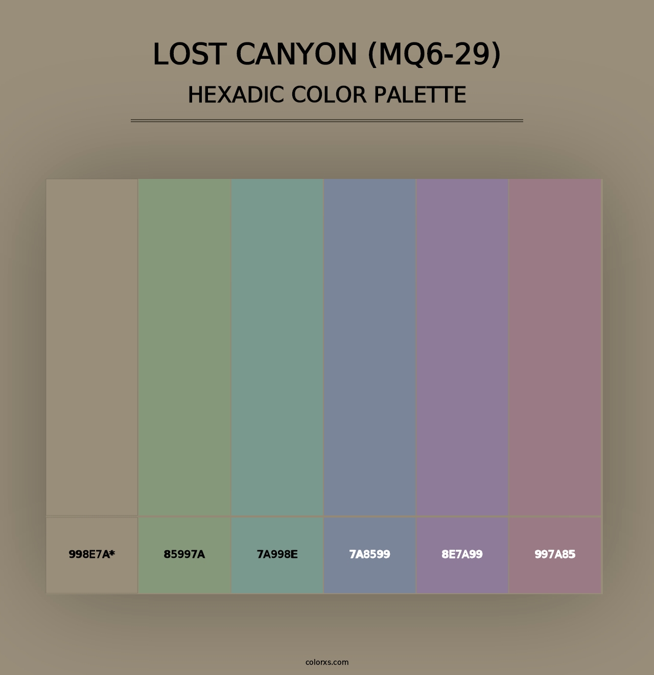 Lost Canyon (MQ6-29) - Hexadic Color Palette