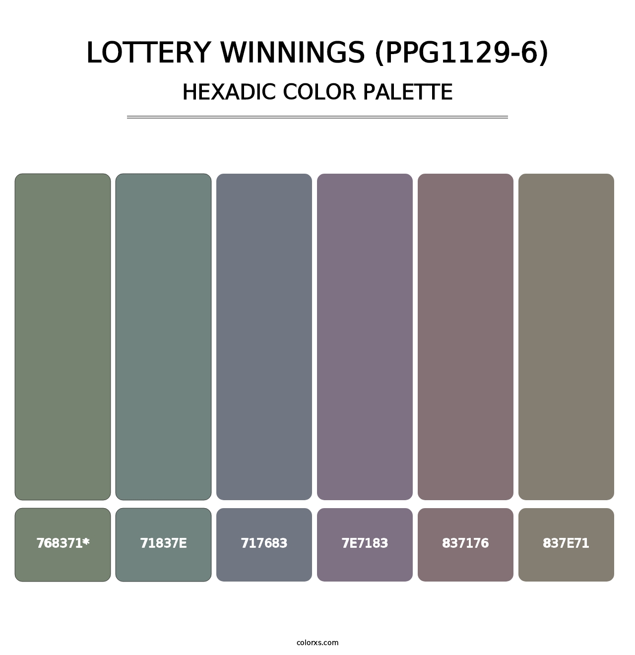 Lottery Winnings (PPG1129-6) - Hexadic Color Palette