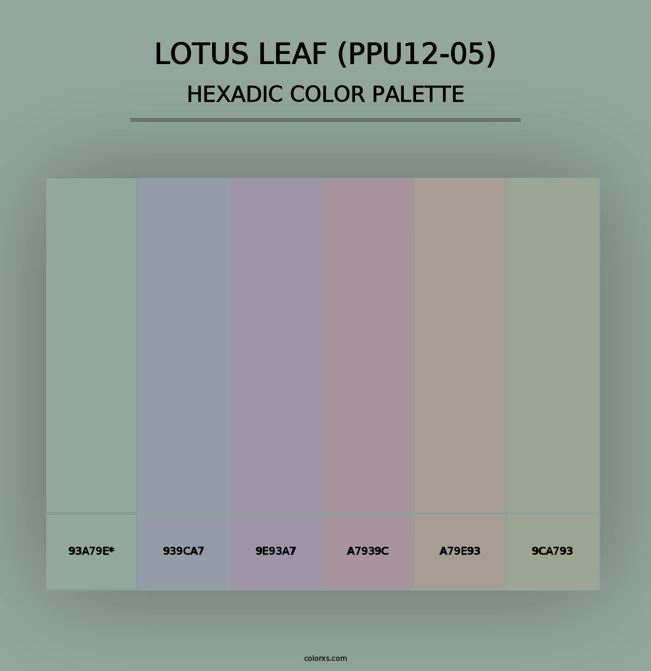 Lotus Leaf (PPU12-05) - Hexadic Color Palette