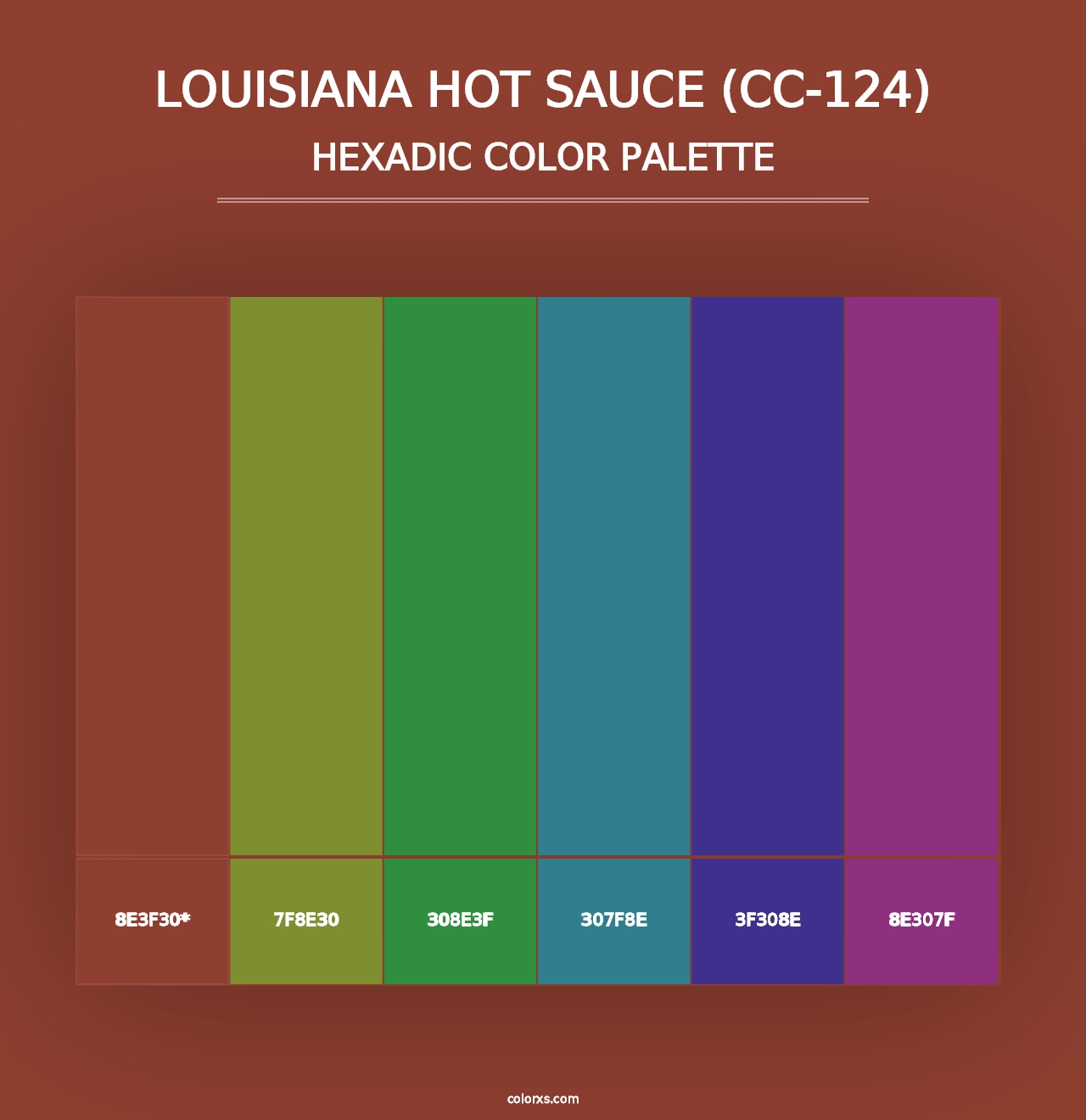 Louisiana Hot Sauce (CC-124) - Hexadic Color Palette