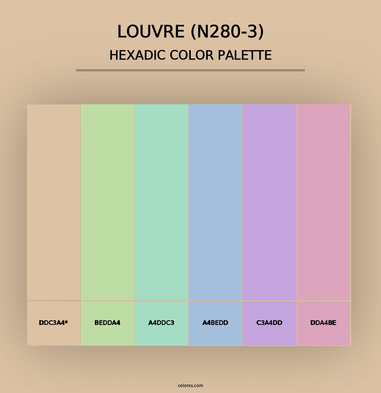 Louvre (N280-3) - Hexadic Color Palette