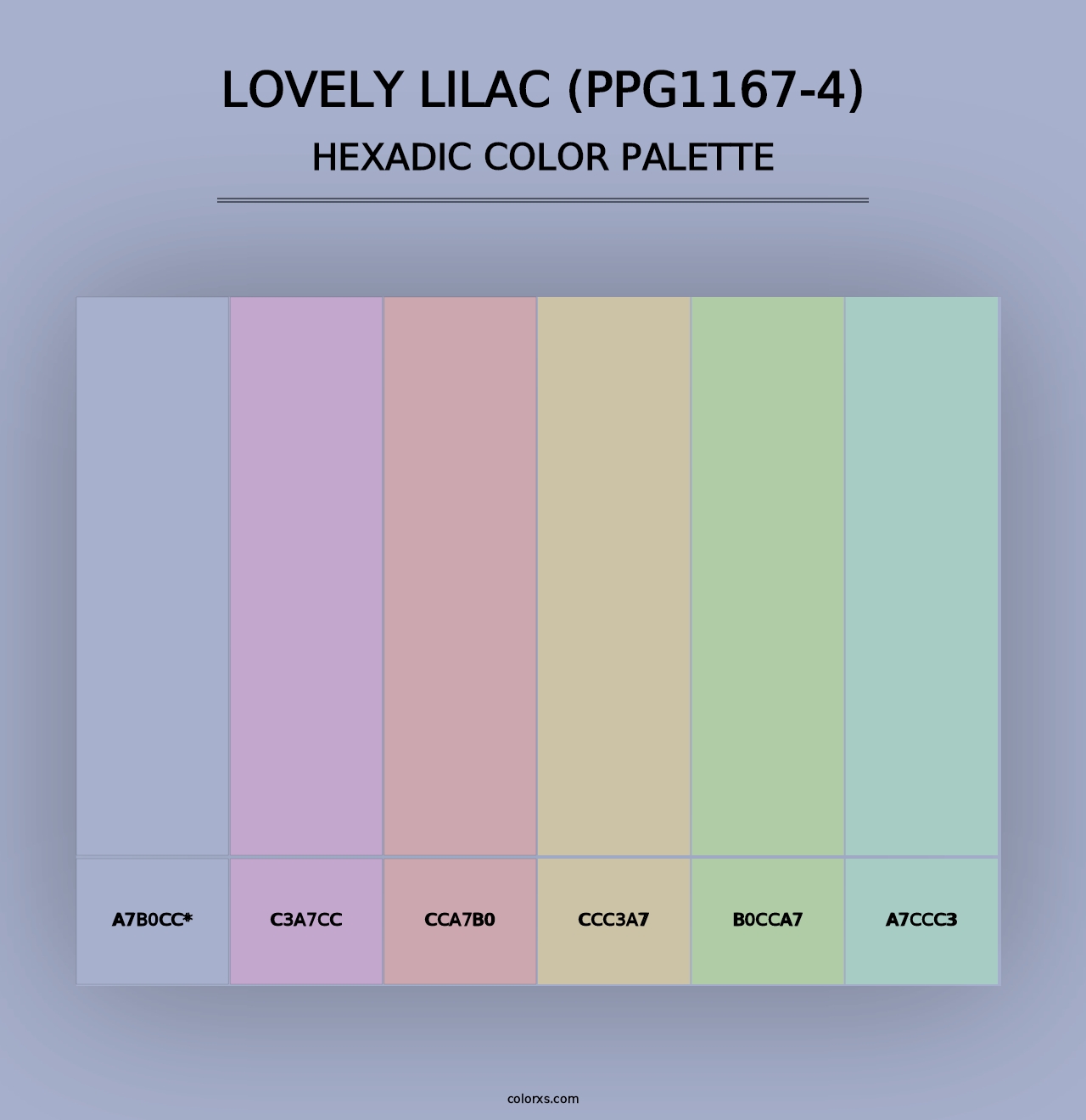 Lovely Lilac (PPG1167-4) - Hexadic Color Palette