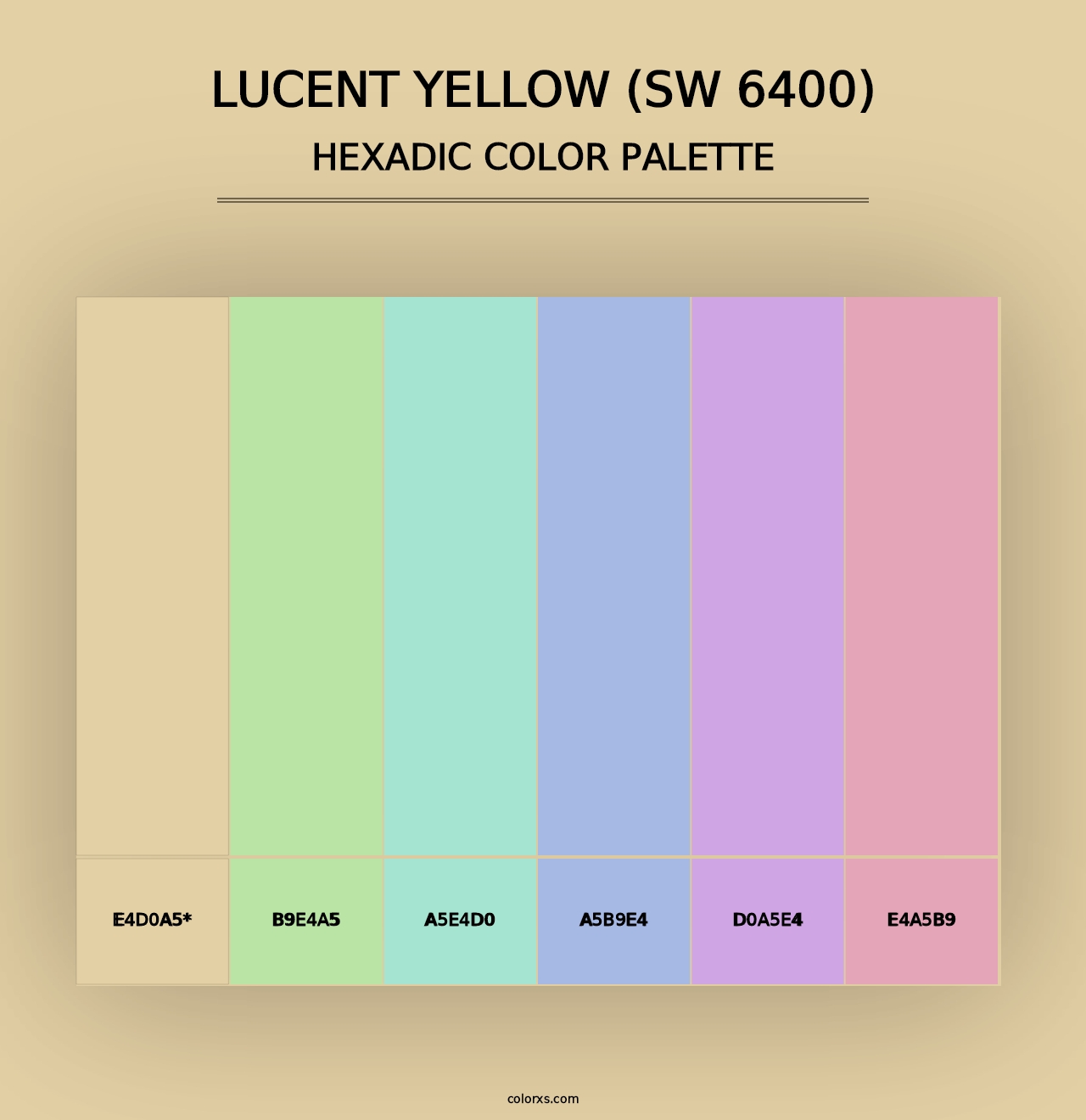 Lucent Yellow (SW 6400) - Hexadic Color Palette