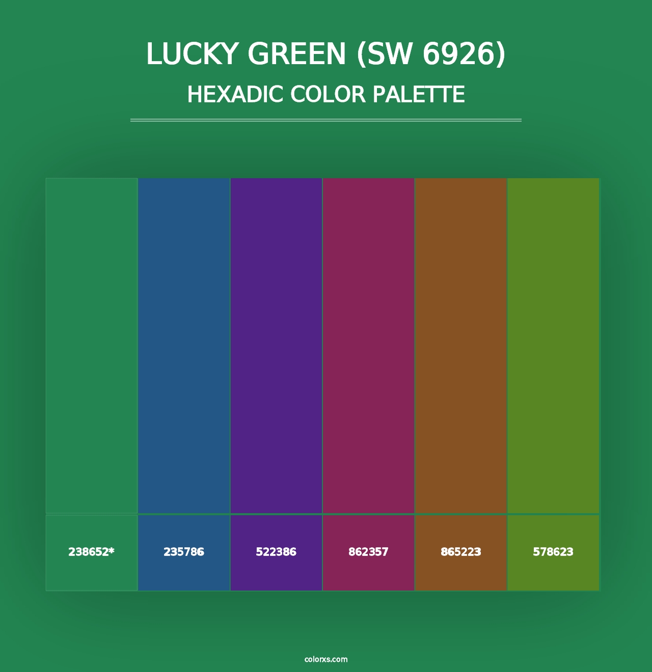 Lucky Green (SW 6926) - Hexadic Color Palette