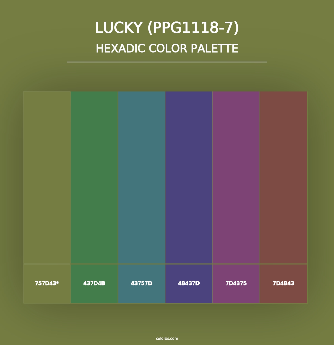 Lucky (PPG1118-7) - Hexadic Color Palette