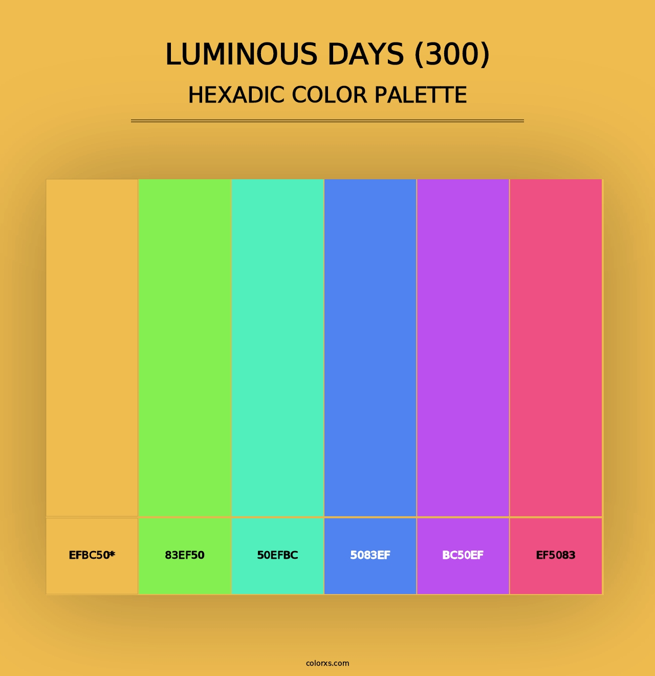 Luminous Days (300) - Hexadic Color Palette