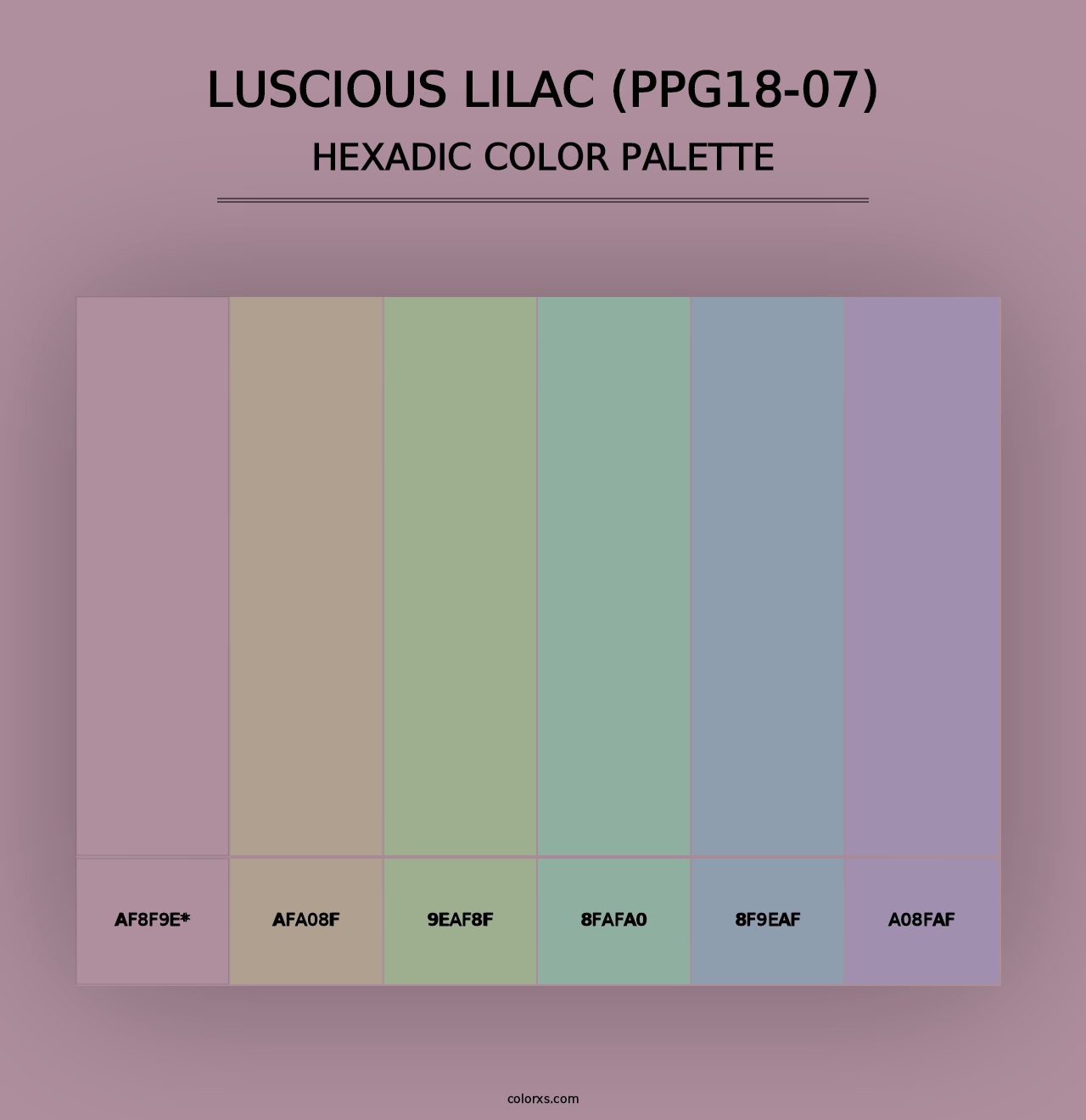 Luscious Lilac (PPG18-07) - Hexadic Color Palette