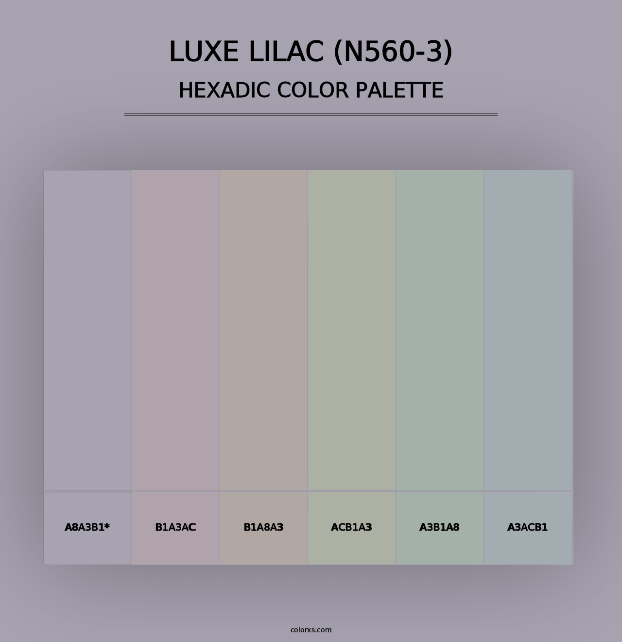 Luxe Lilac (N560-3) - Hexadic Color Palette