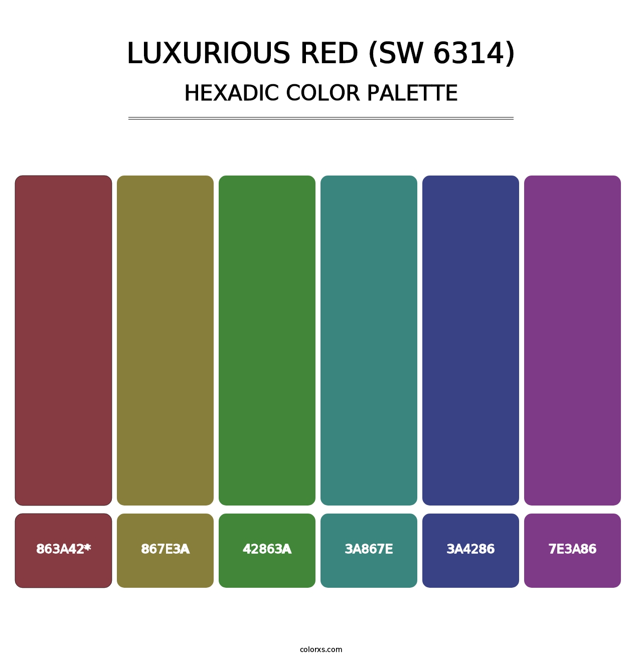 Luxurious Red (SW 6314) - Hexadic Color Palette