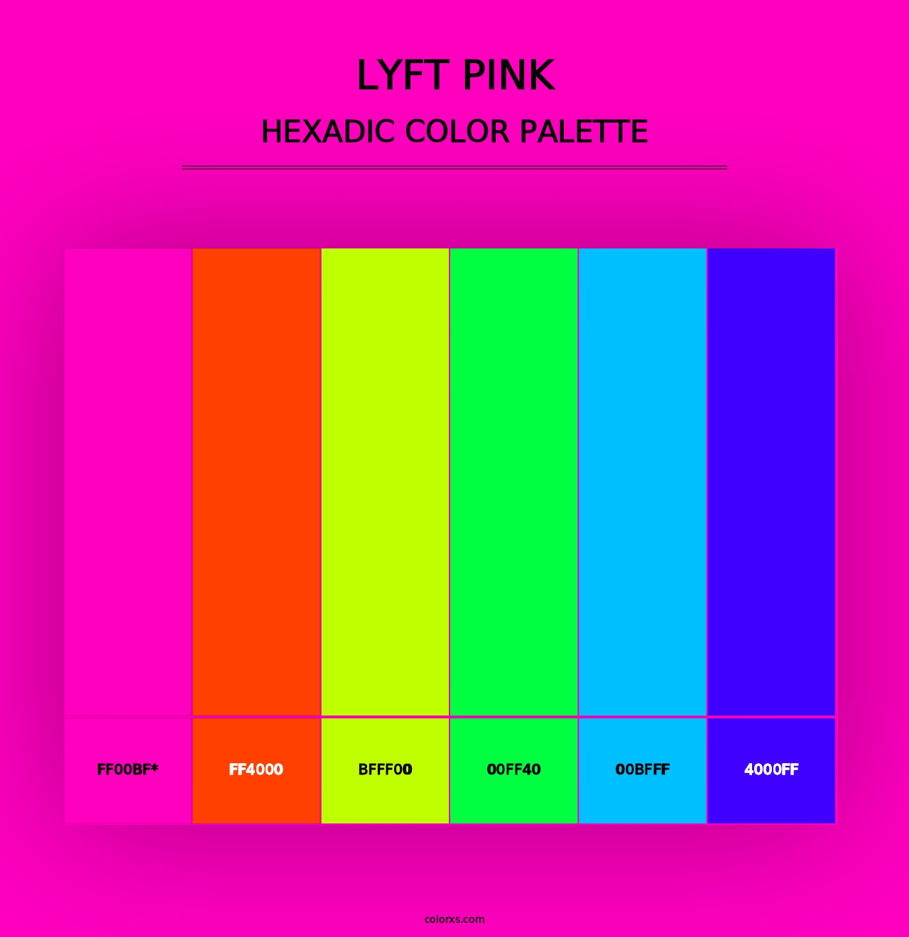 Lyft Pink - Hexadic Color Palette