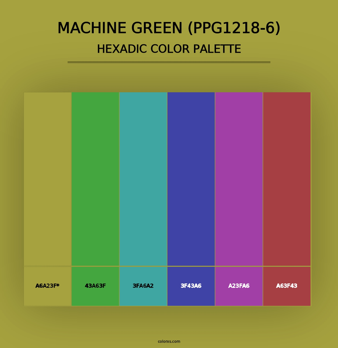 Machine Green (PPG1218-6) - Hexadic Color Palette