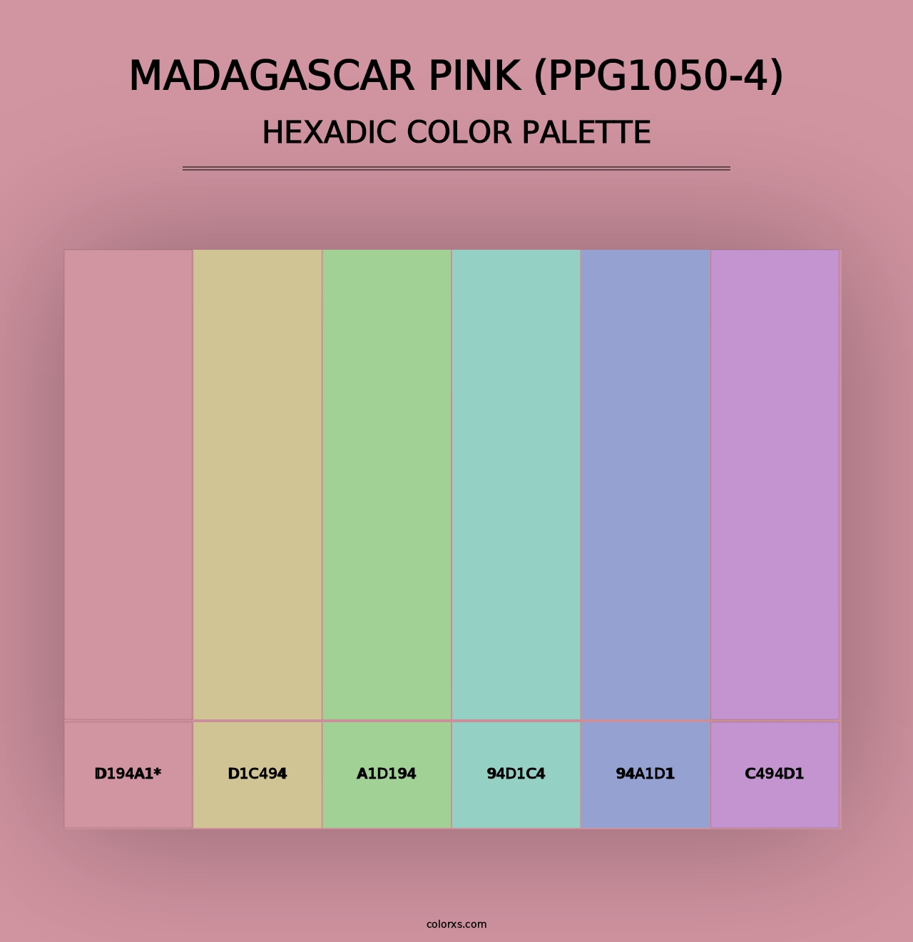 Madagascar Pink (PPG1050-4) - Hexadic Color Palette