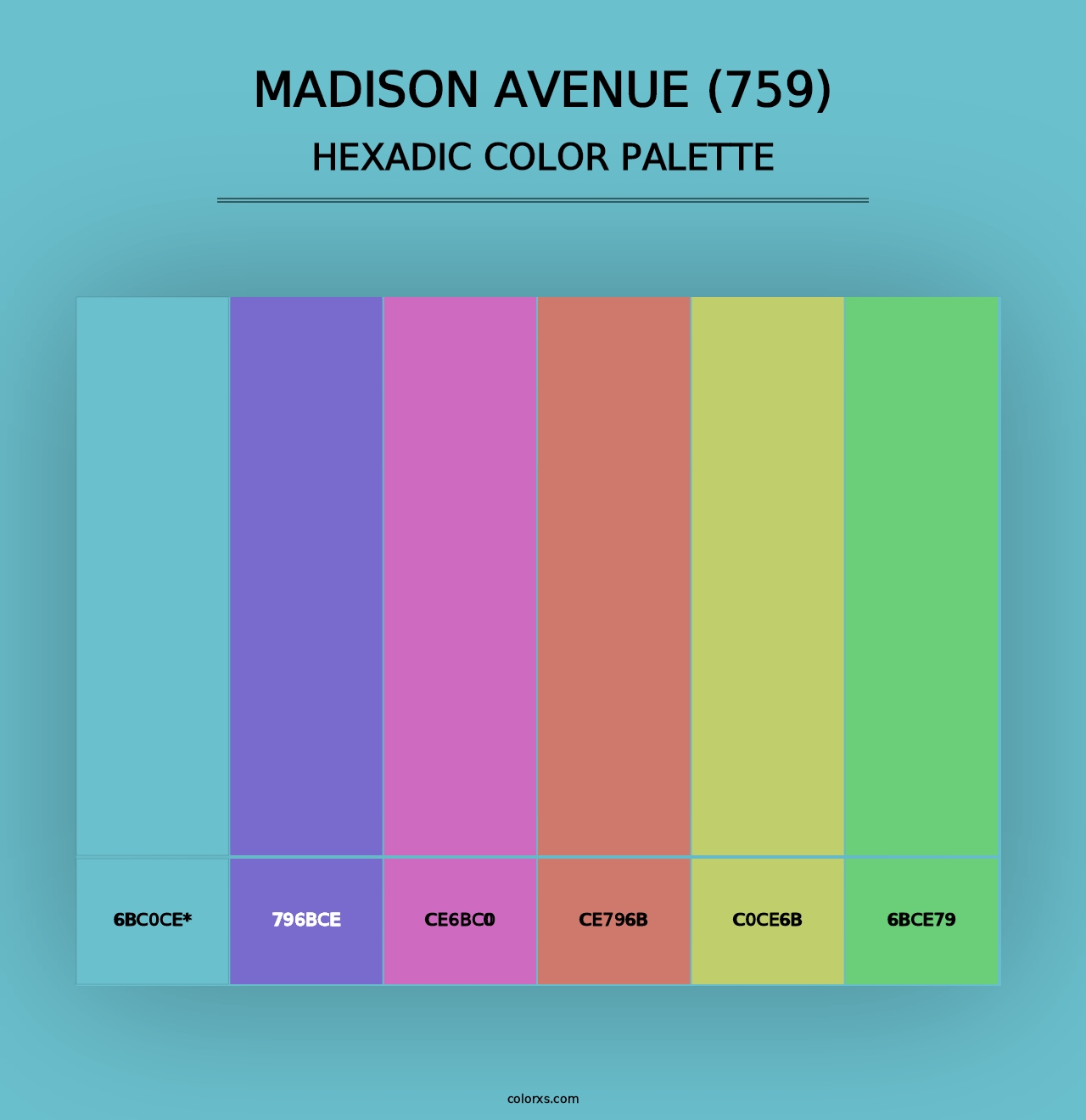 Madison Avenue (759) - Hexadic Color Palette