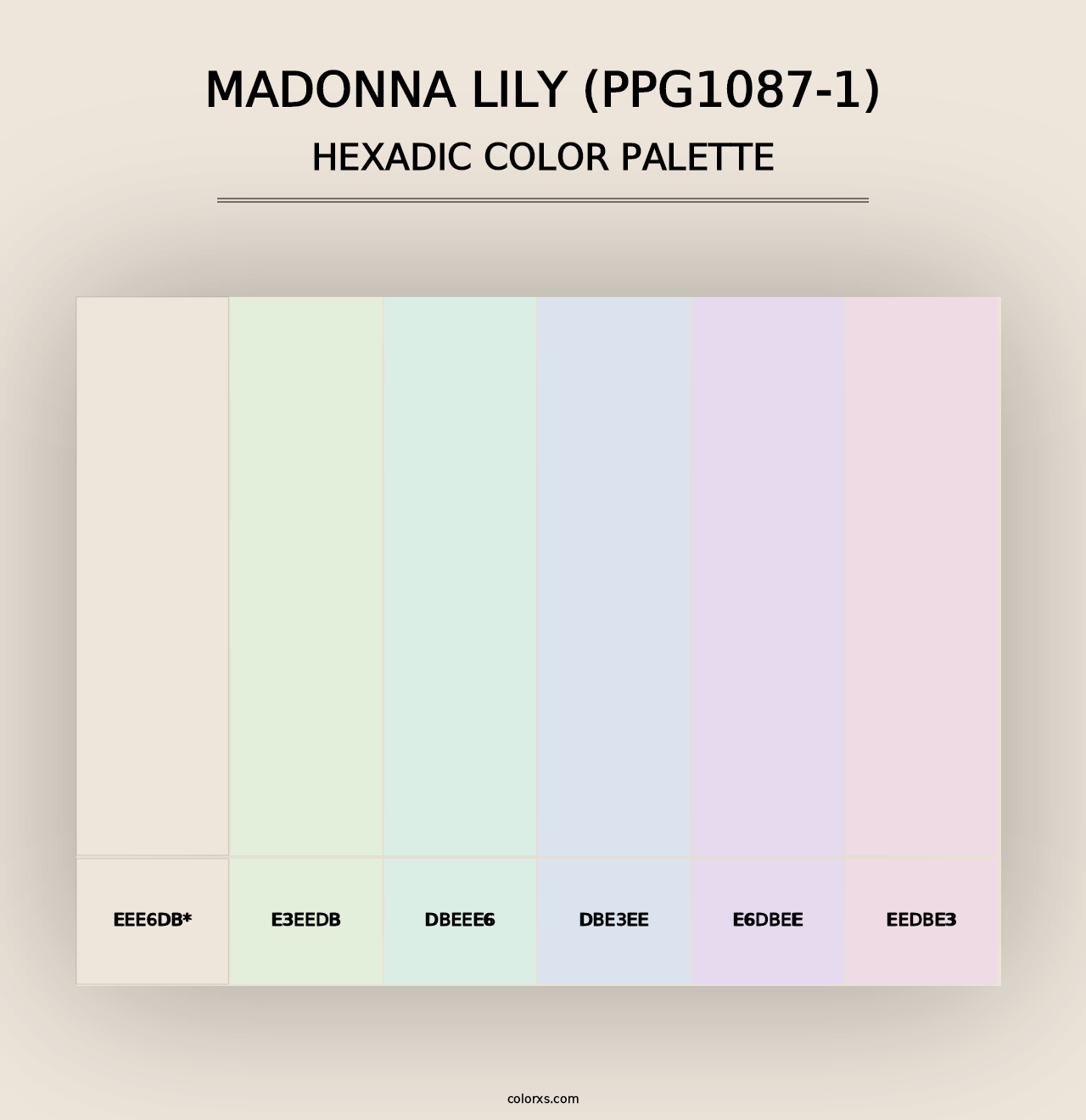 Madonna Lily (PPG1087-1) - Hexadic Color Palette