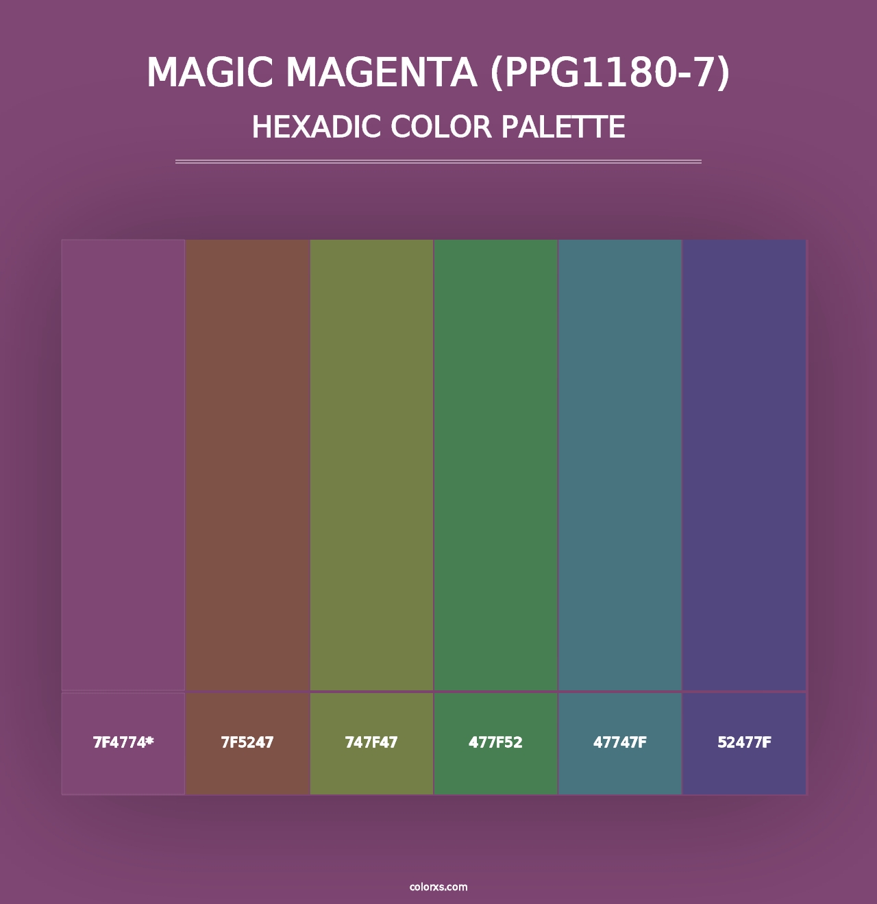 Magic Magenta (PPG1180-7) - Hexadic Color Palette