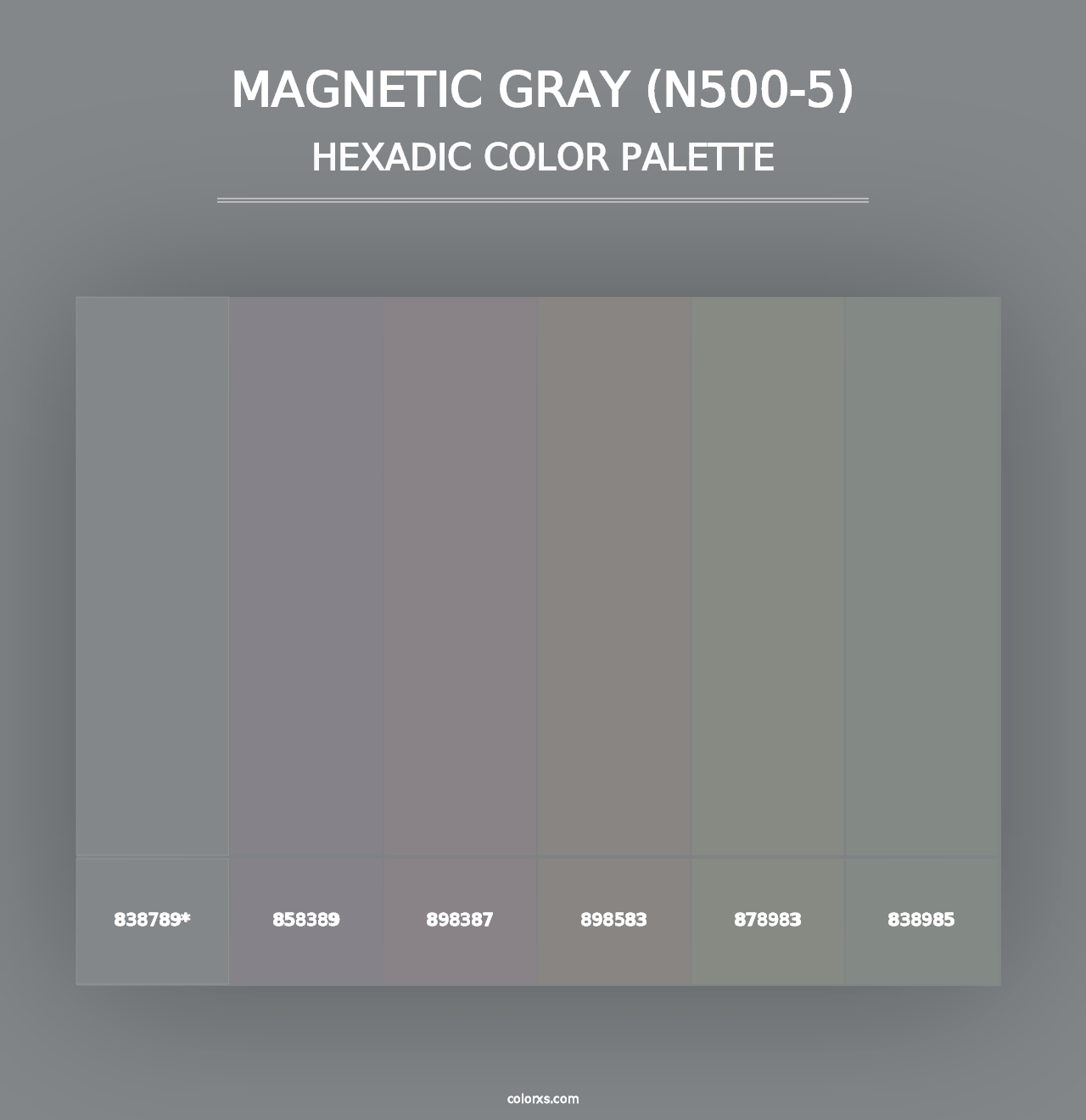 Magnetic Gray (N500-5) - Hexadic Color Palette