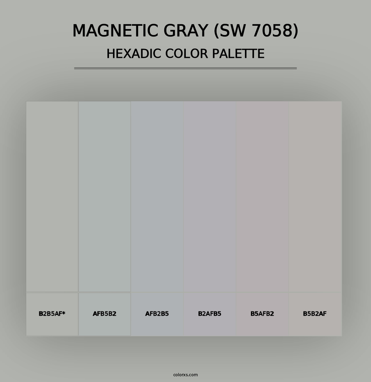 Magnetic Gray (SW 7058) - Hexadic Color Palette