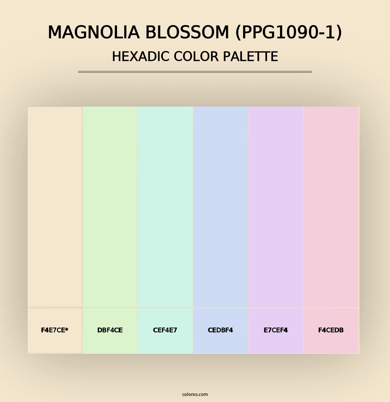 Magnolia Blossom (PPG1090-1) - Hexadic Color Palette