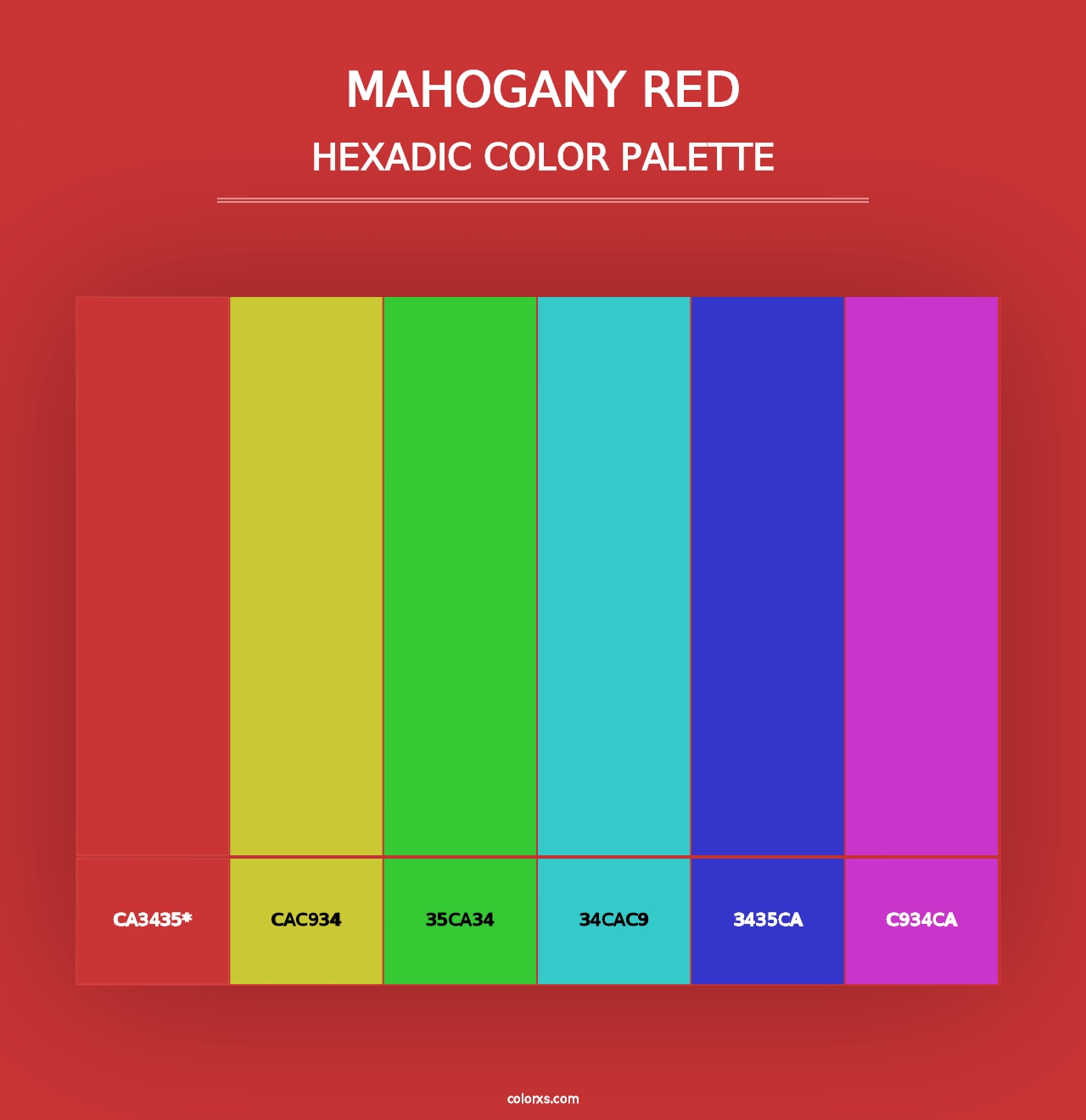 Mahogany Red - Hexadic Color Palette