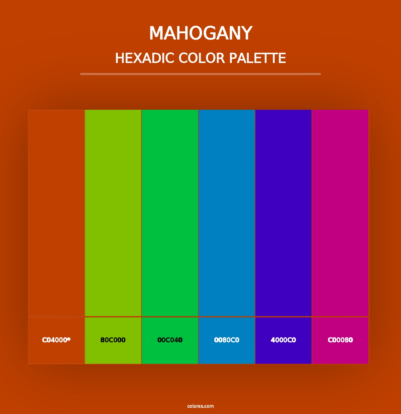 Mahogany - Hexadic Color Palette