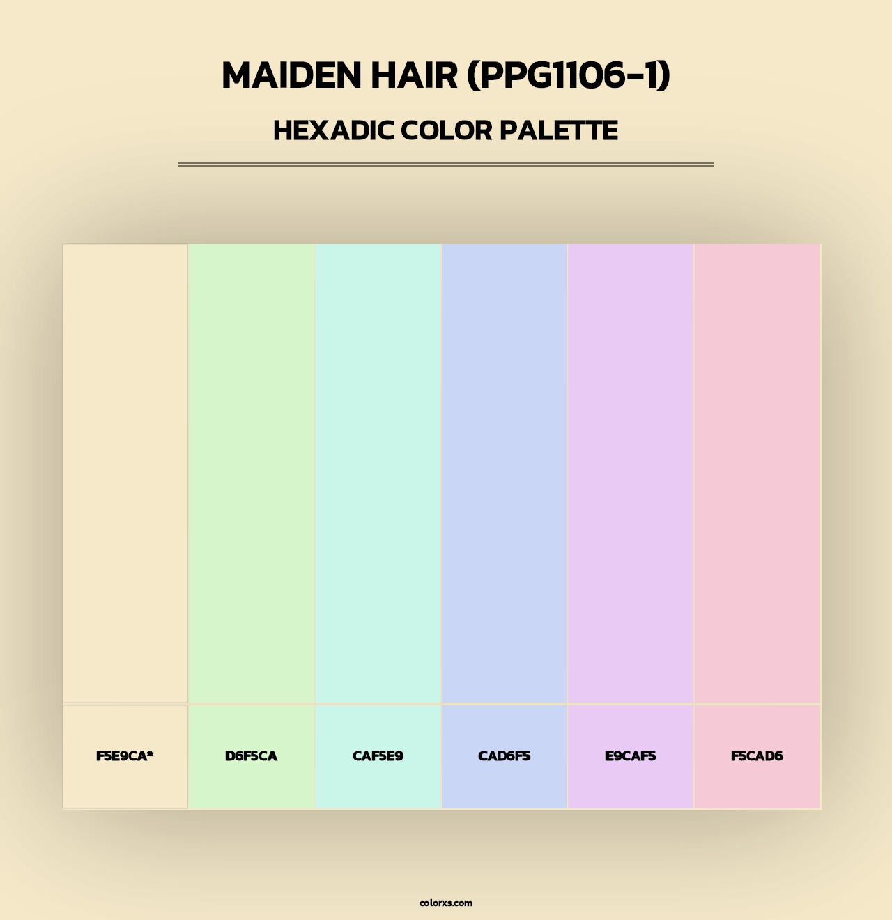 Maiden Hair (PPG1106-1) - Hexadic Color Palette