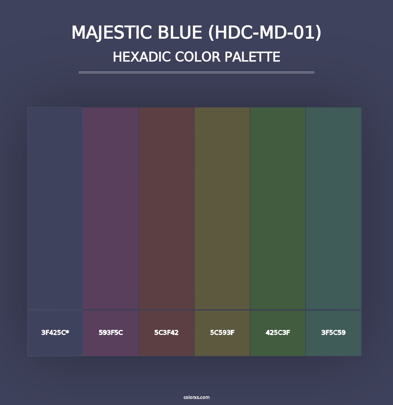 Majestic Blue (HDC-MD-01) - Hexadic Color Palette