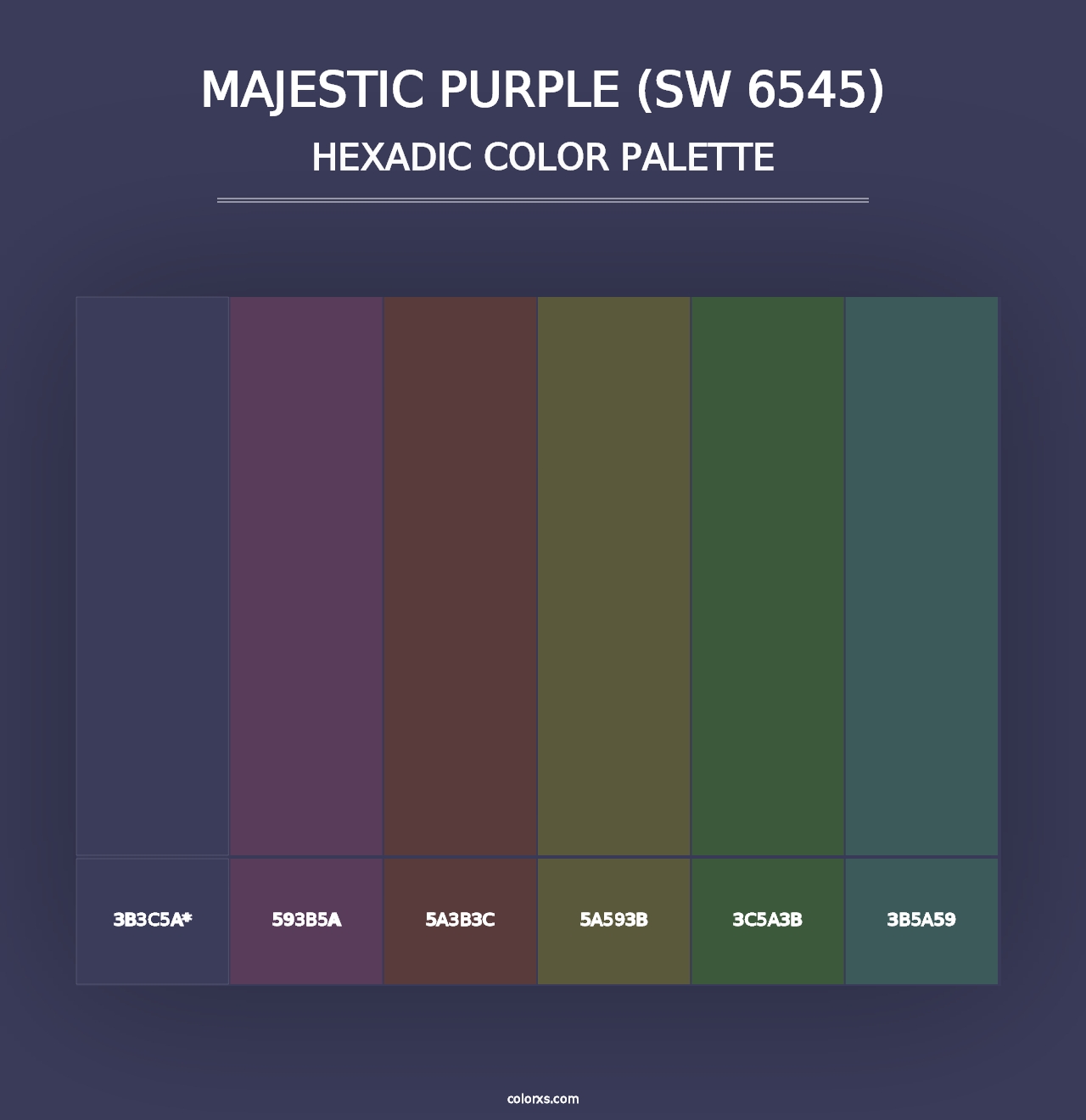 Majestic Purple (SW 6545) - Hexadic Color Palette