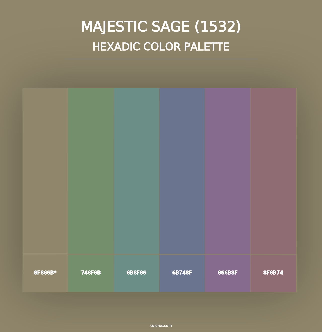 Majestic Sage (1532) - Hexadic Color Palette