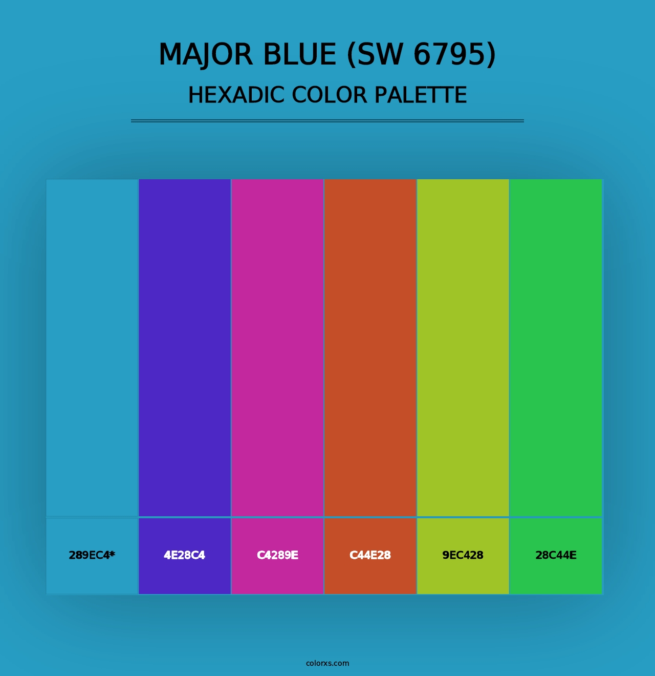 Major Blue (SW 6795) - Hexadic Color Palette