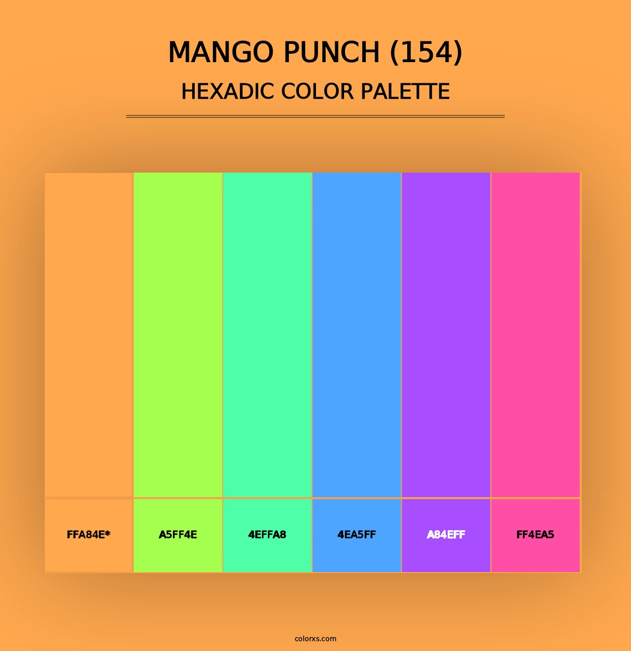 Mango Punch (154) - Hexadic Color Palette