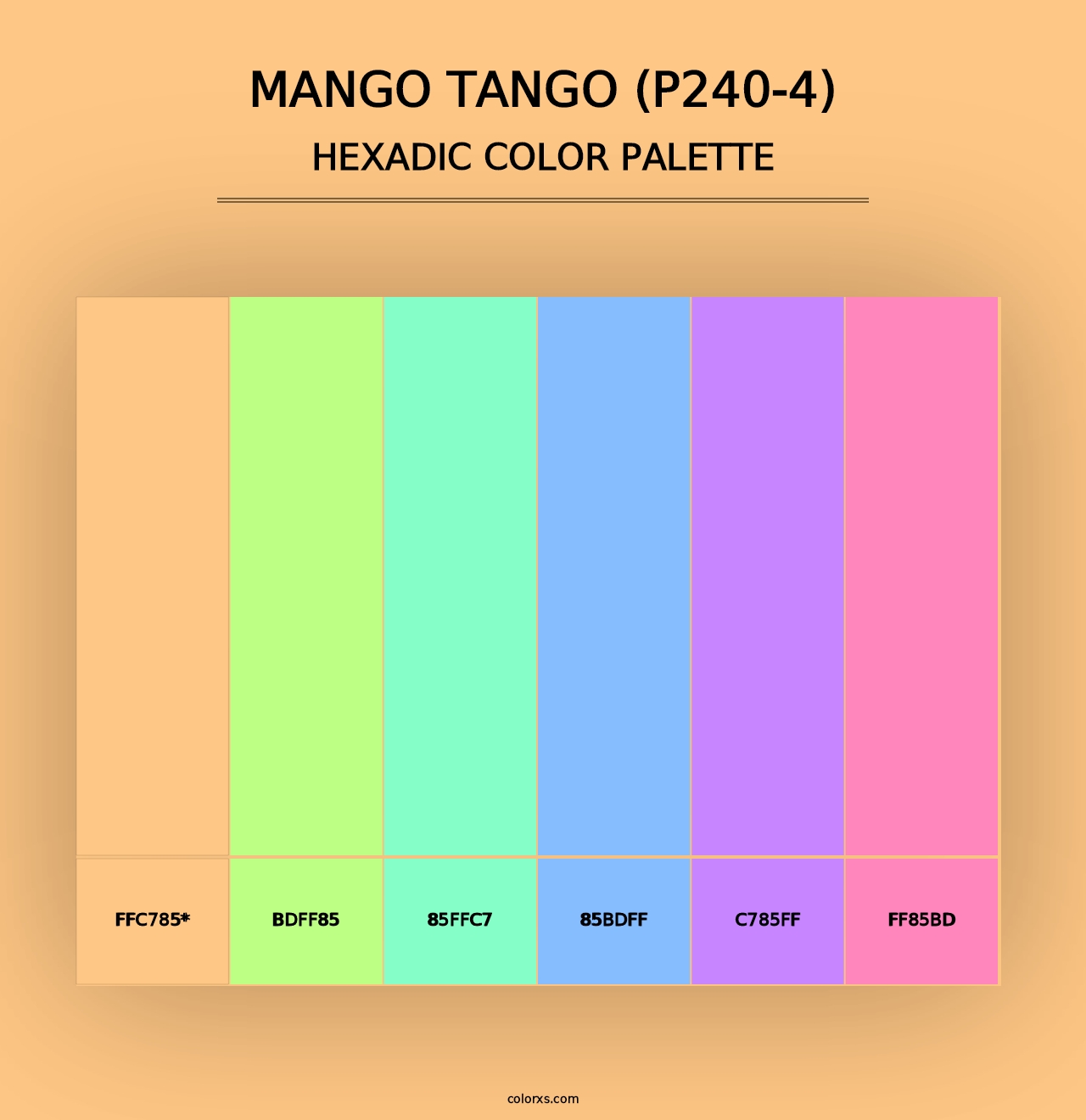 Mango Tango (P240-4) - Hexadic Color Palette