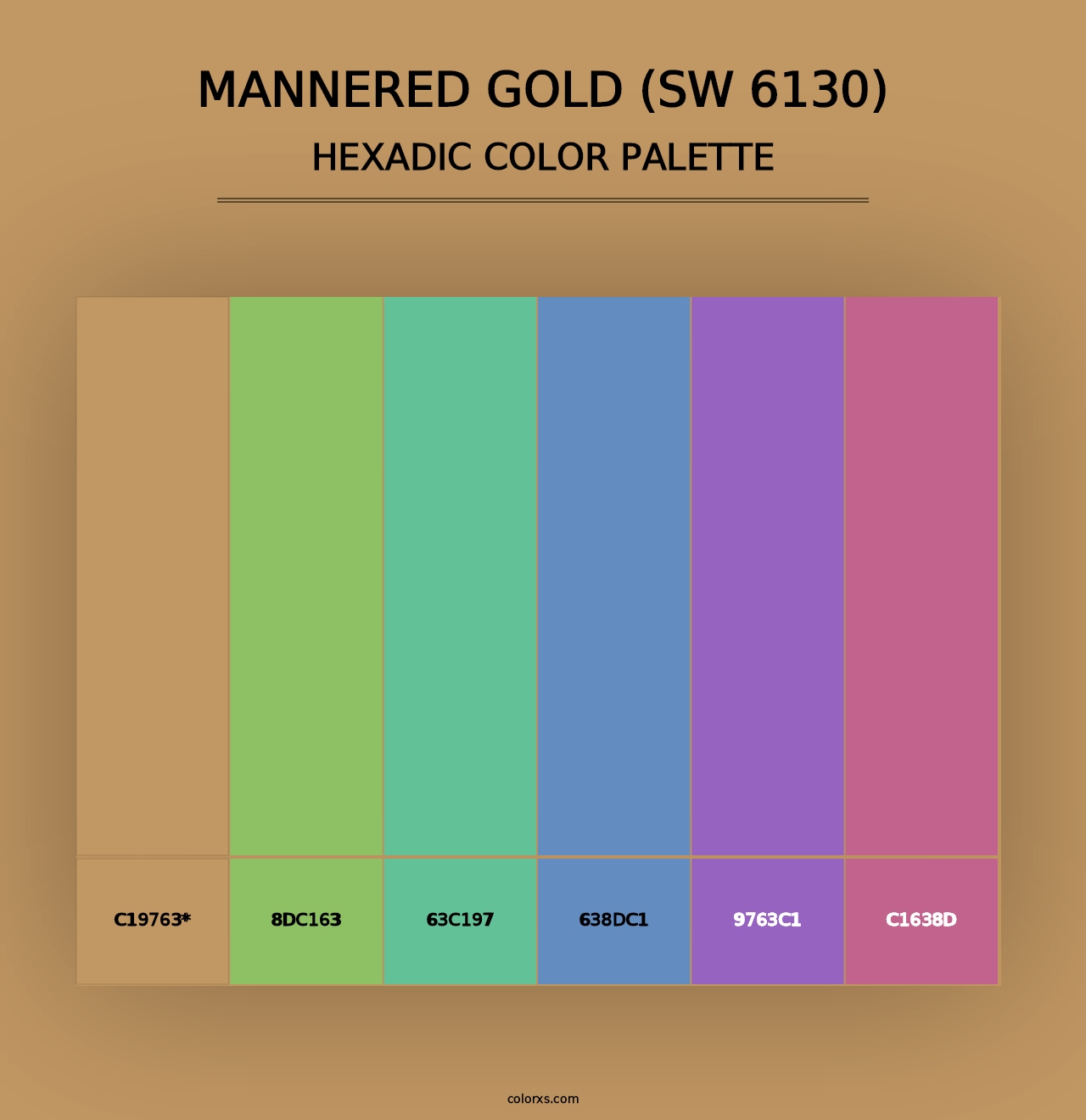 Mannered Gold (SW 6130) - Hexadic Color Palette