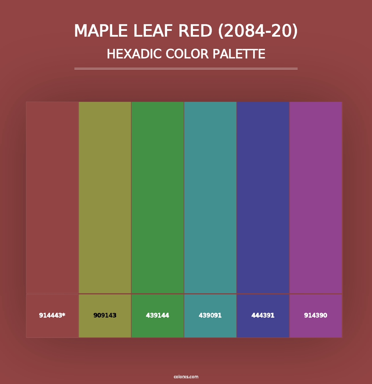 Maple Leaf Red (2084-20) - Hexadic Color Palette