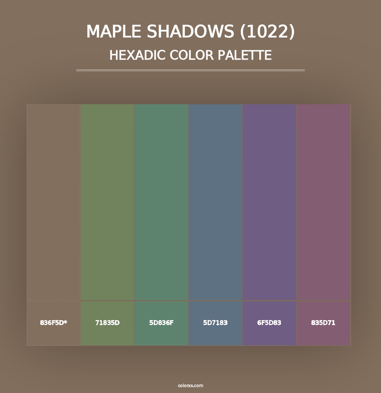 Maple Shadows (1022) - Hexadic Color Palette