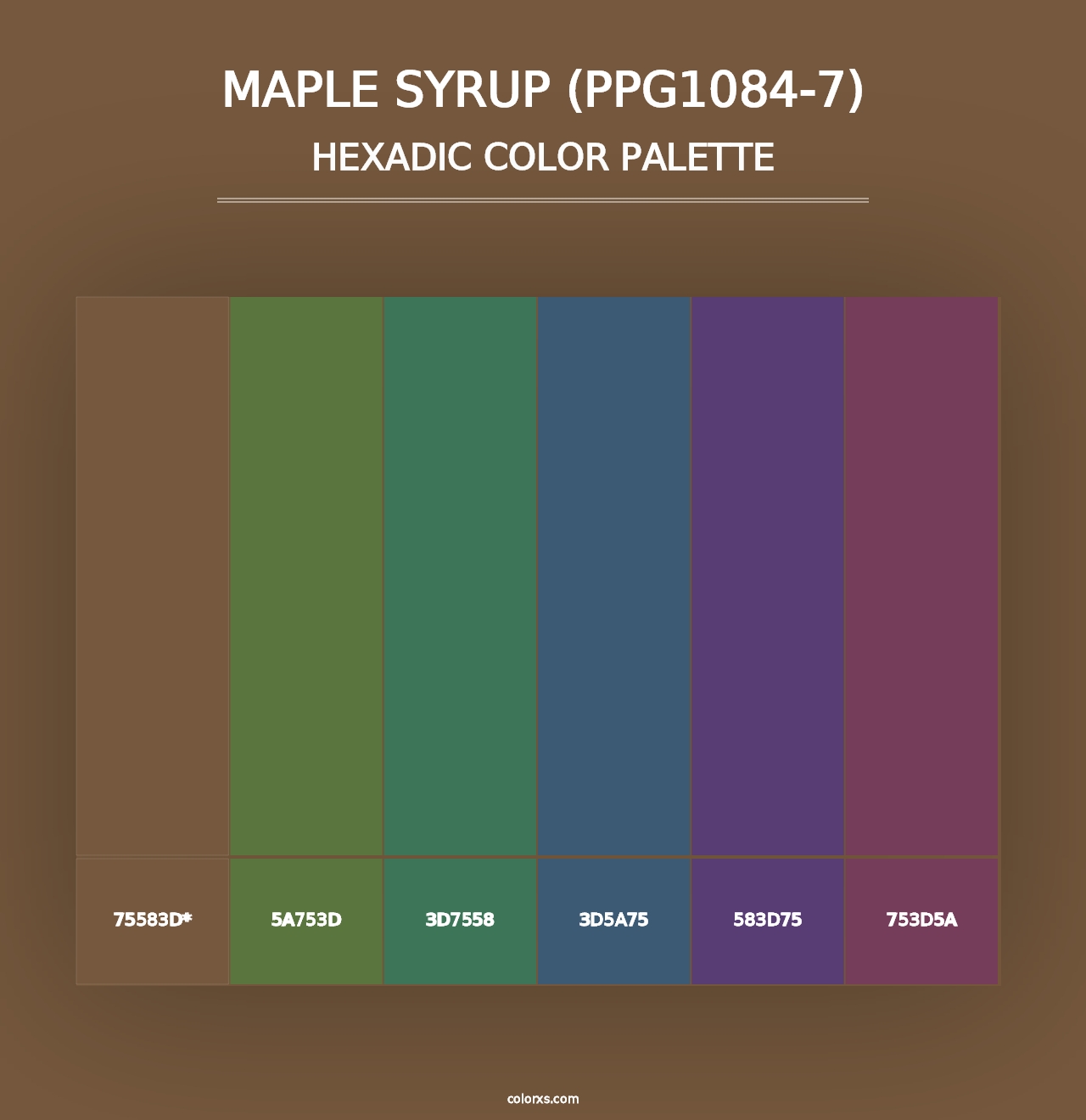 Maple Syrup (PPG1084-7) - Hexadic Color Palette