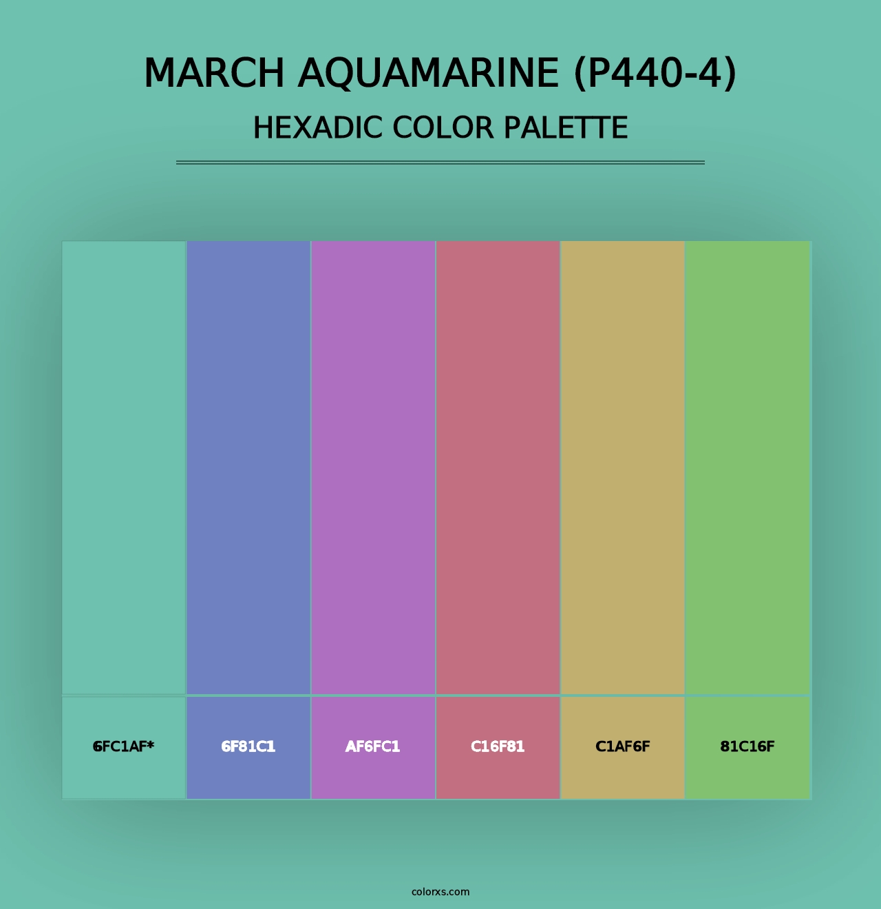 March Aquamarine (P440-4) - Hexadic Color Palette