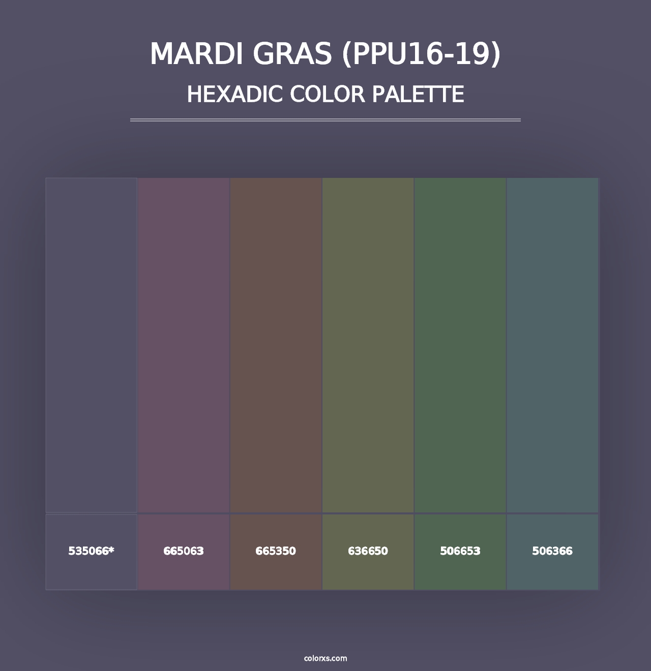 Mardi Gras (PPU16-19) - Hexadic Color Palette