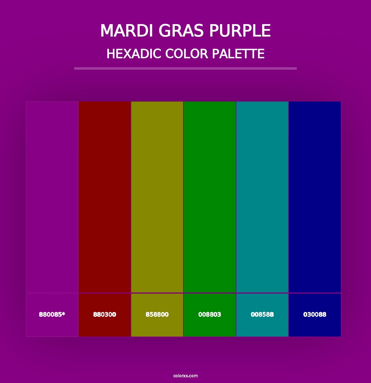 Mardi Gras Purple - Hexadic Color Palette