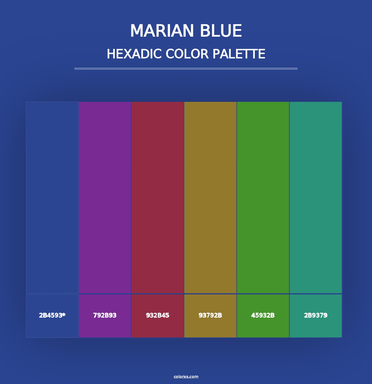 Marian Blue - Hexadic Color Palette