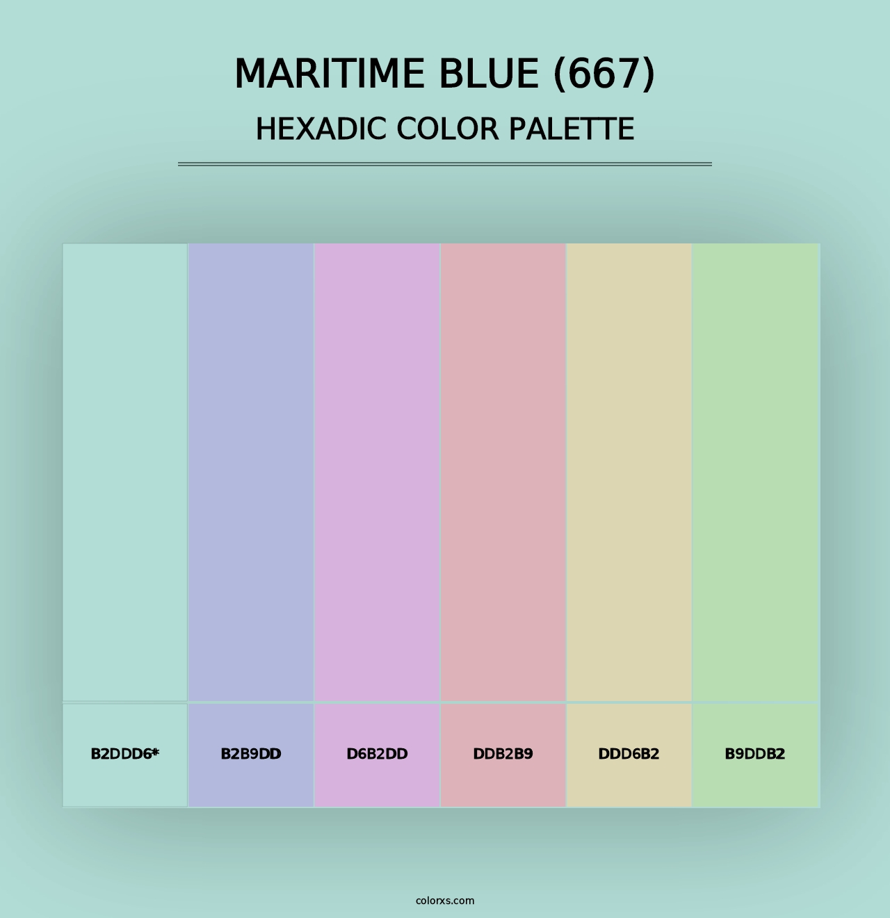 Maritime Blue (667) - Hexadic Color Palette