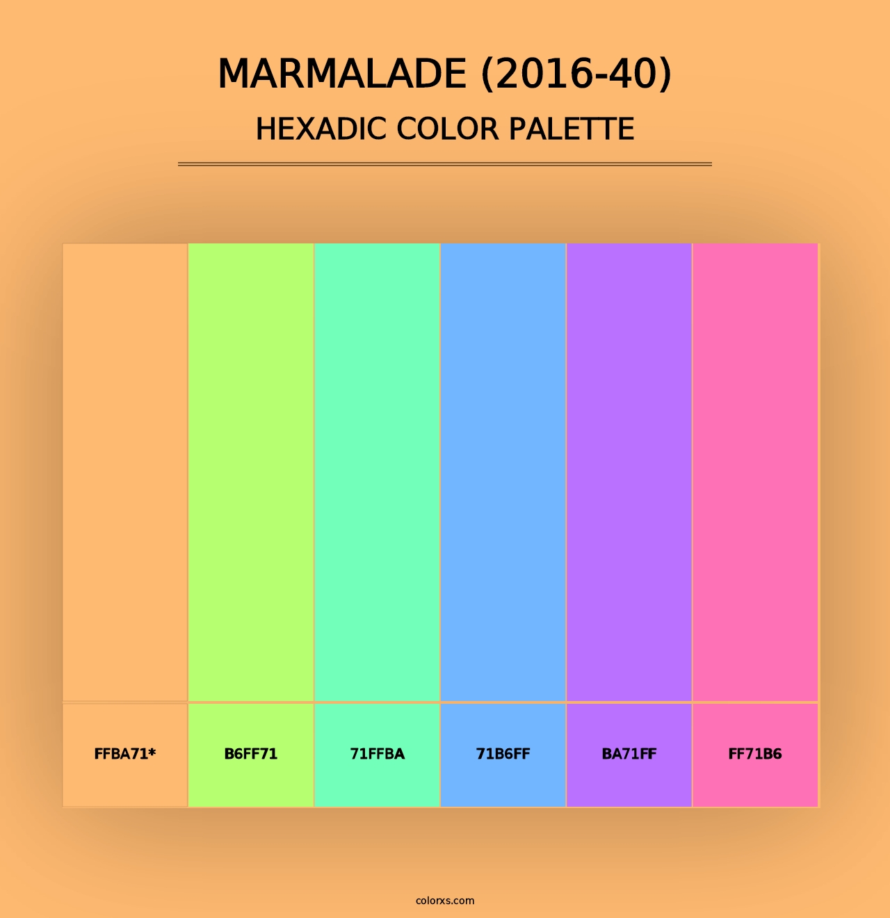 Marmalade (2016-40) - Hexadic Color Palette