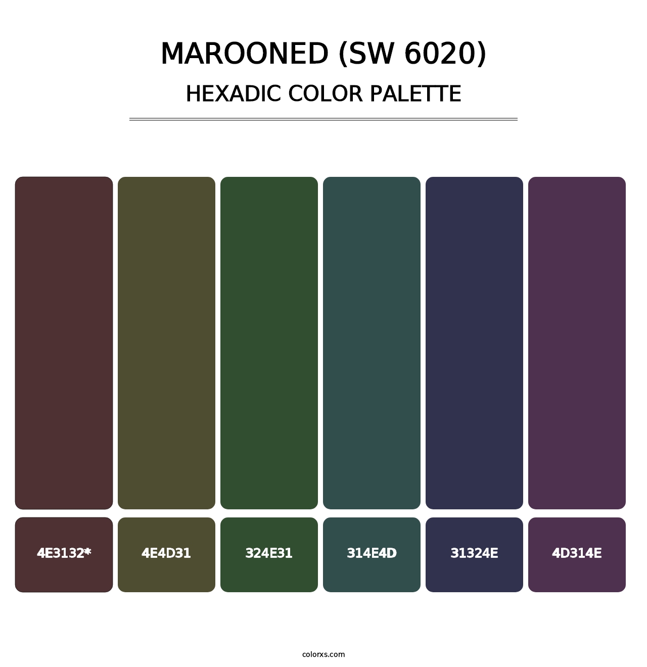 Marooned (SW 6020) - Hexadic Color Palette